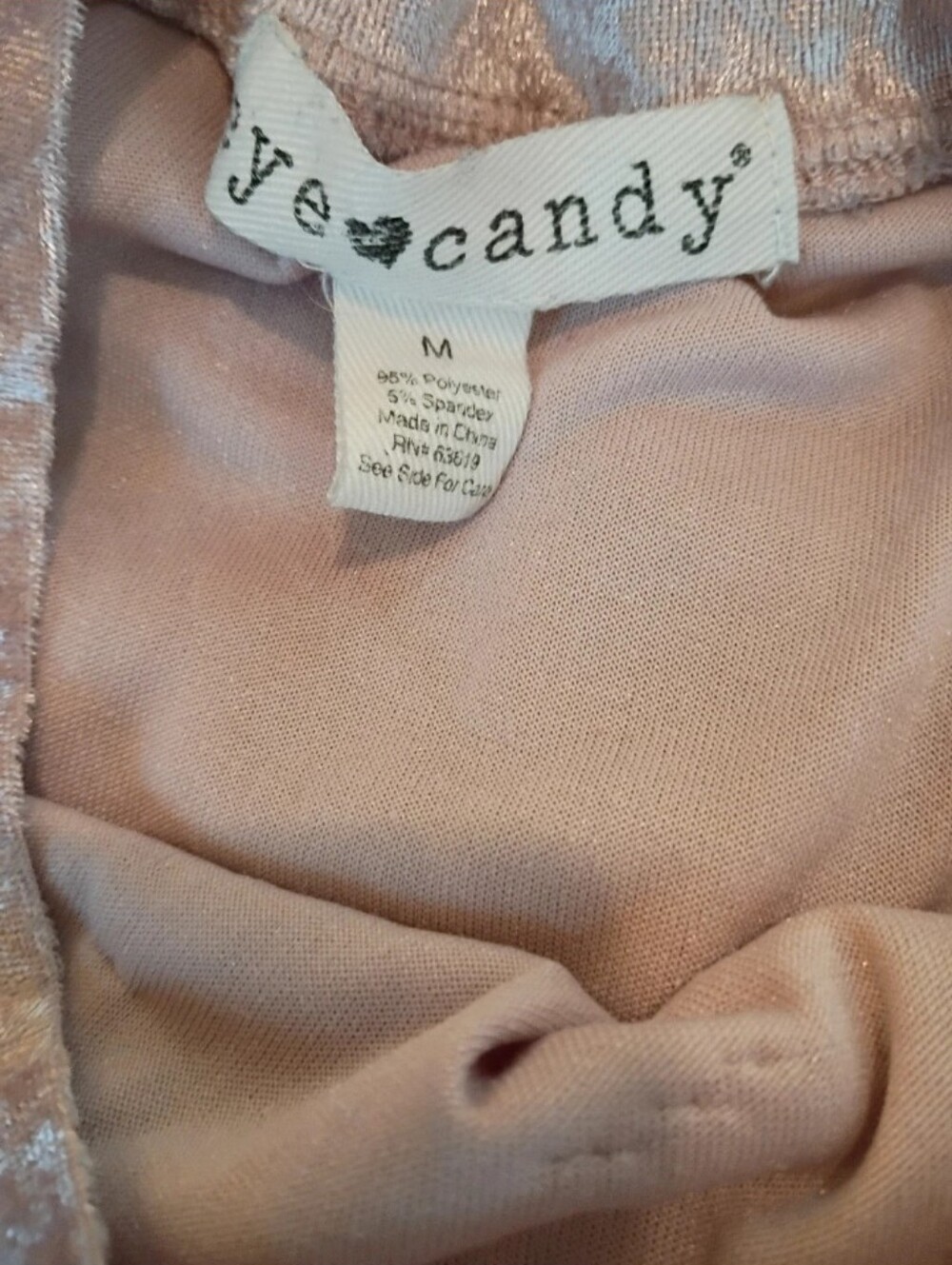 Shirt Size Medium Crushed Velvet Short Sleeve Tee - Blush Pink - Picture 4 of 8